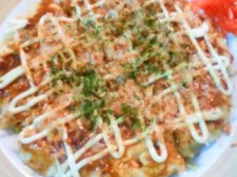 白菜をたっぷり入れたふわふわお好み焼き